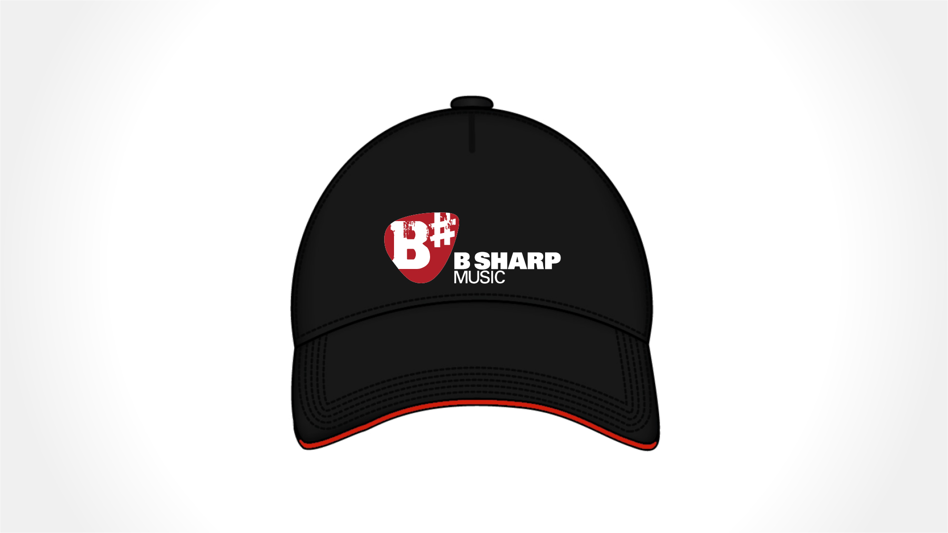 B Sharp Music, Design, Ball Cap Embroidery, Portfolio Image