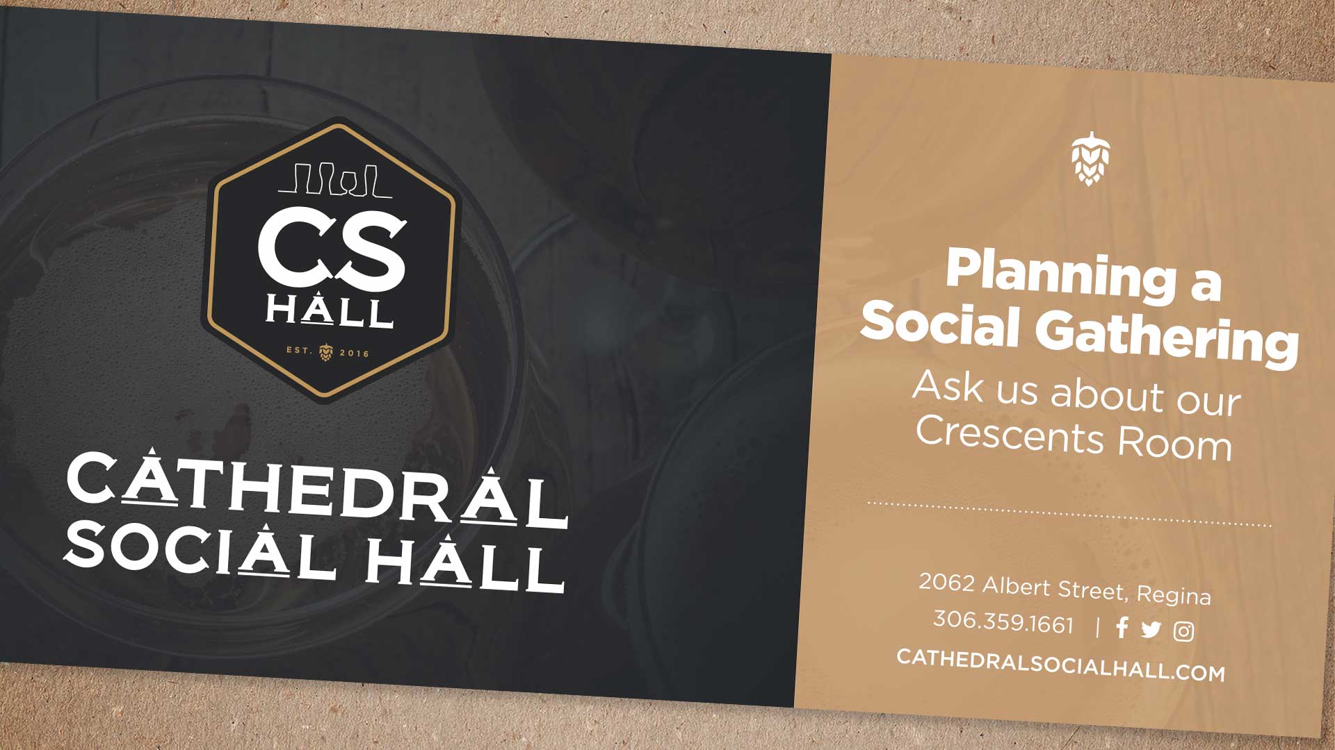 Cathedral Social Hall, Design, Cathedral Social Hall Brunch Mailer (AdMail), Portfolio Image, Cathedral Social Hall AdMail - Social Gathering