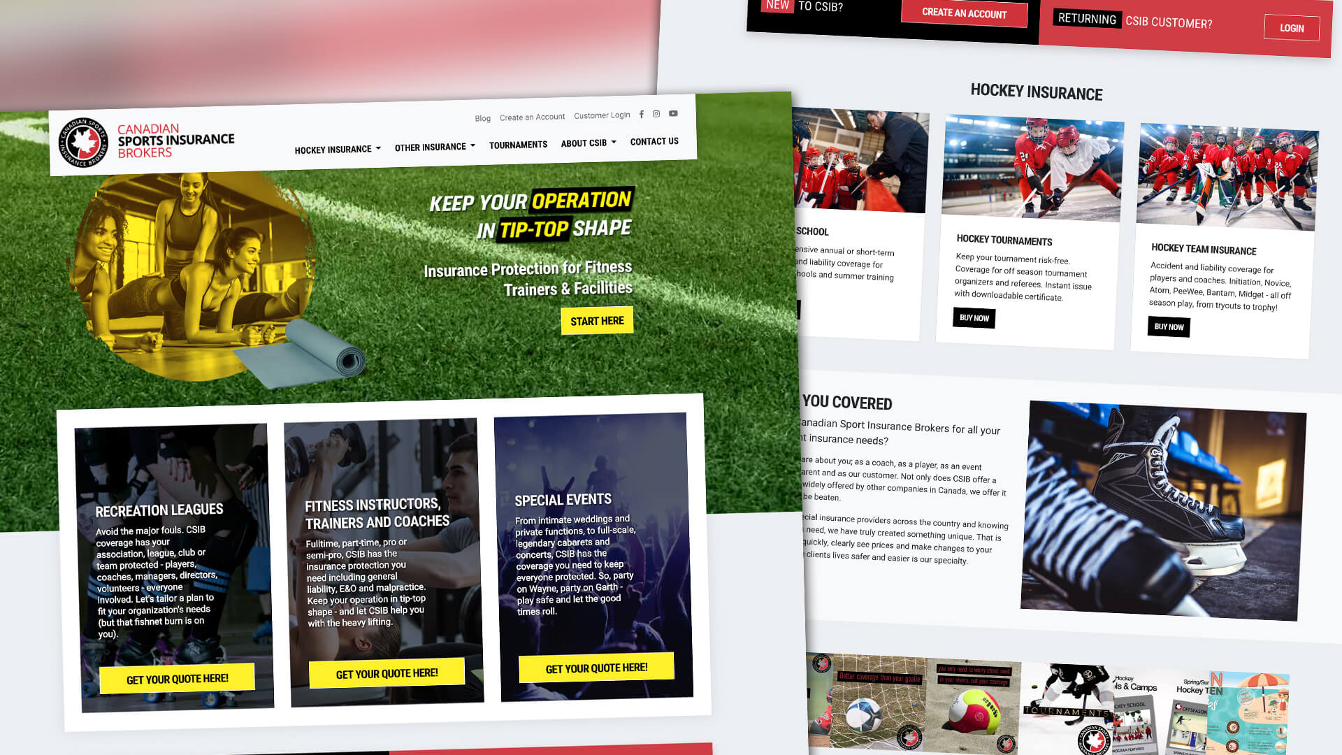 Canadian Sports Insurance Brokers, eCommerce, Canadian Sports Insurance Brokers Website, Portfolio Image