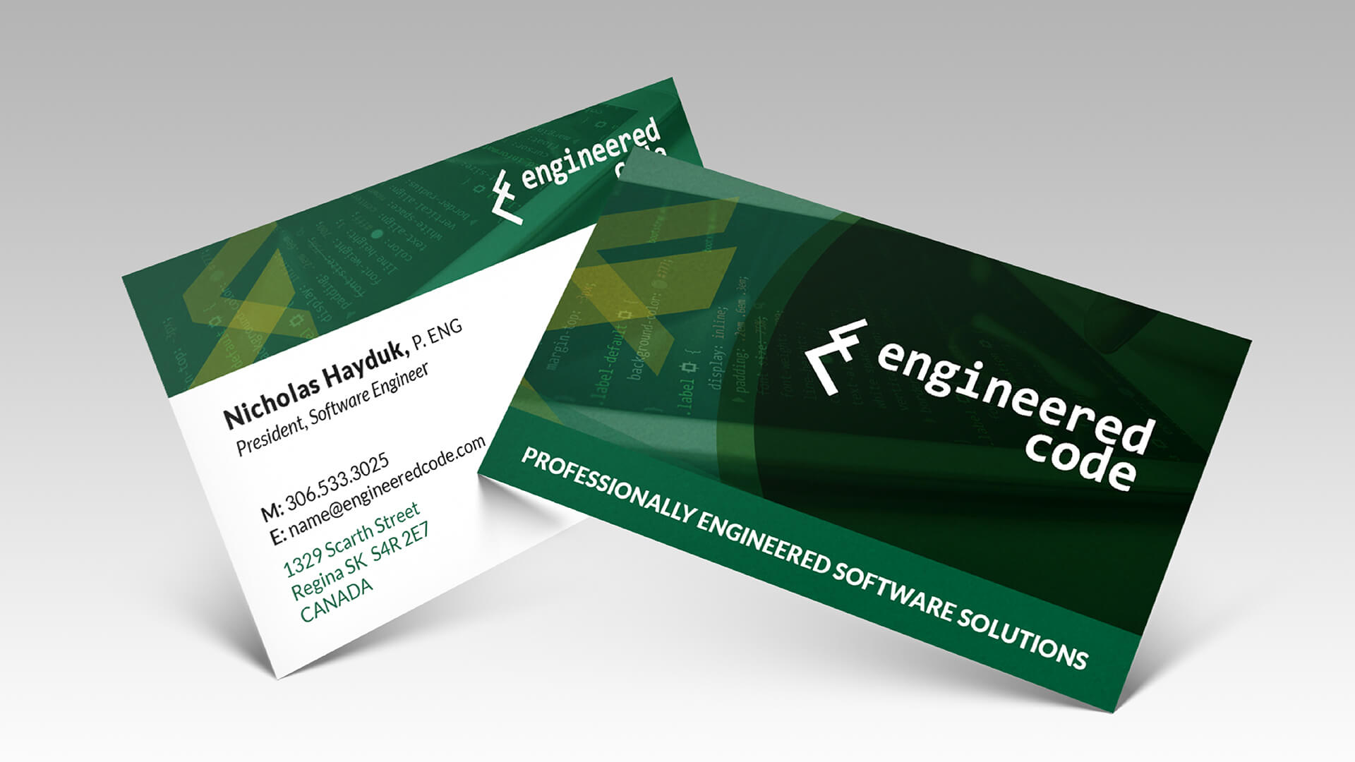 Engineered Code, Print, Engineered Code Business Cards, Portfolio Image