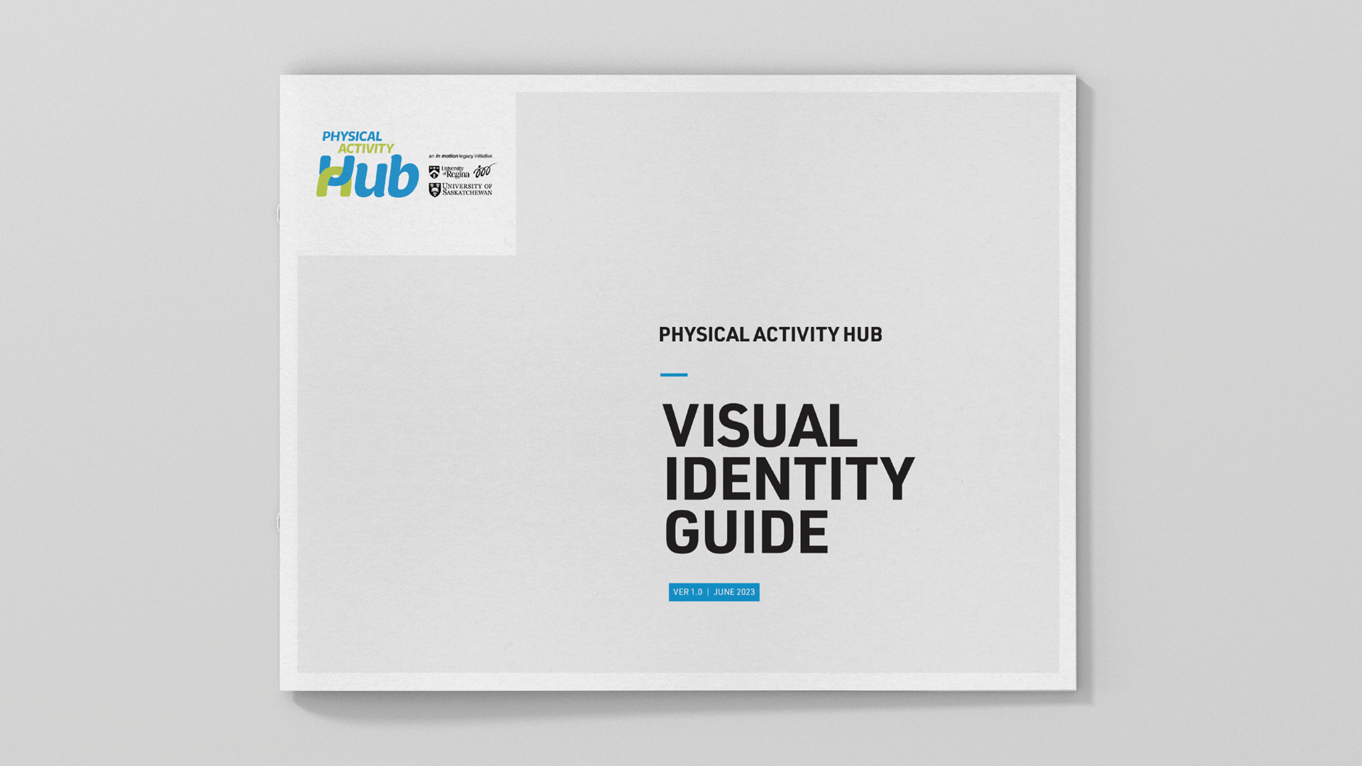 Saskatchewan in motion, Brand, Physical Activity Hub Visual Identity Guide, Portfolio Image, 