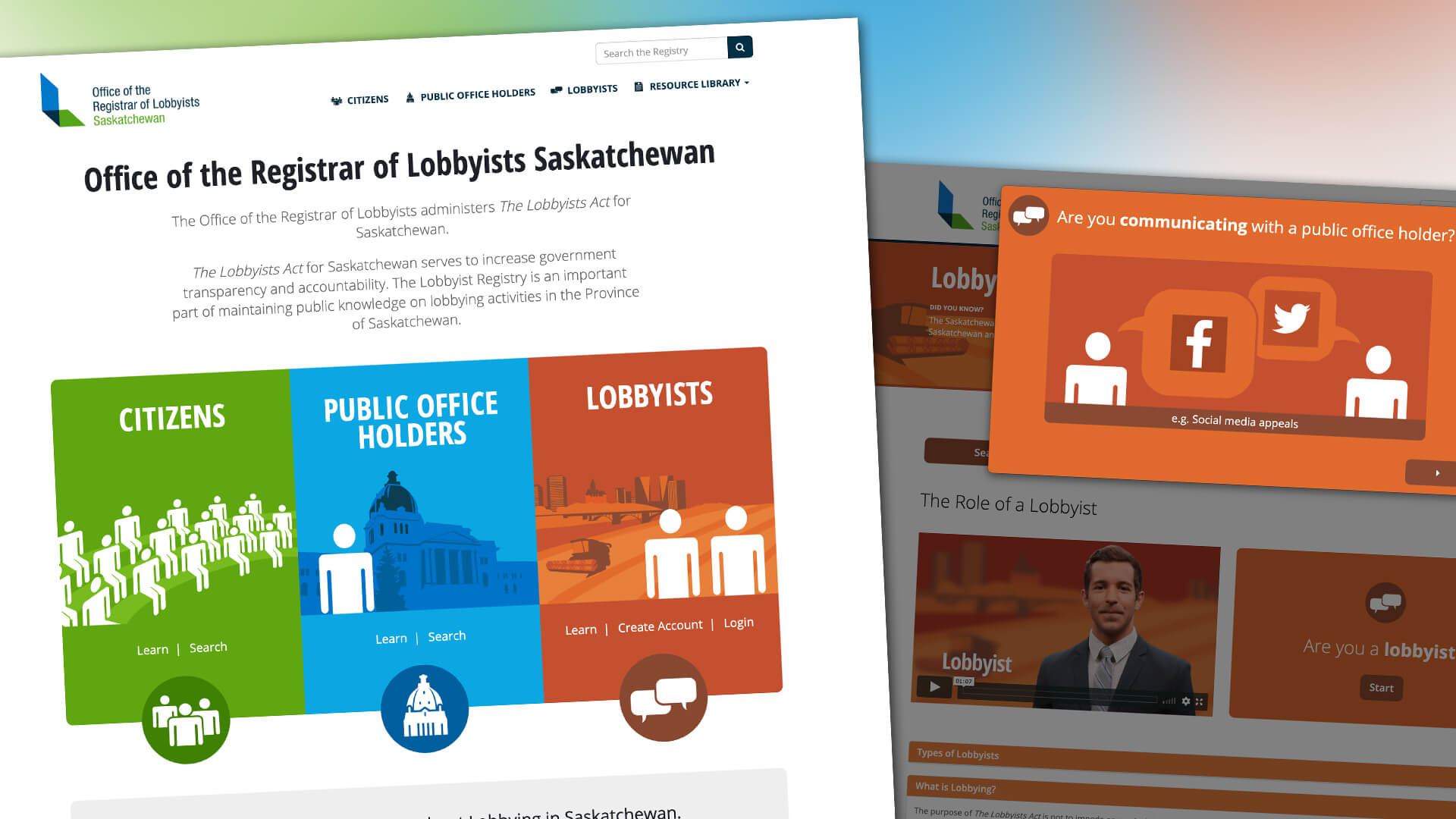 Office of the Registrar of Lobbyists Saskatchewan, Website, Registrar of Lobbyists Saskatchewan Website, Portfolio Image