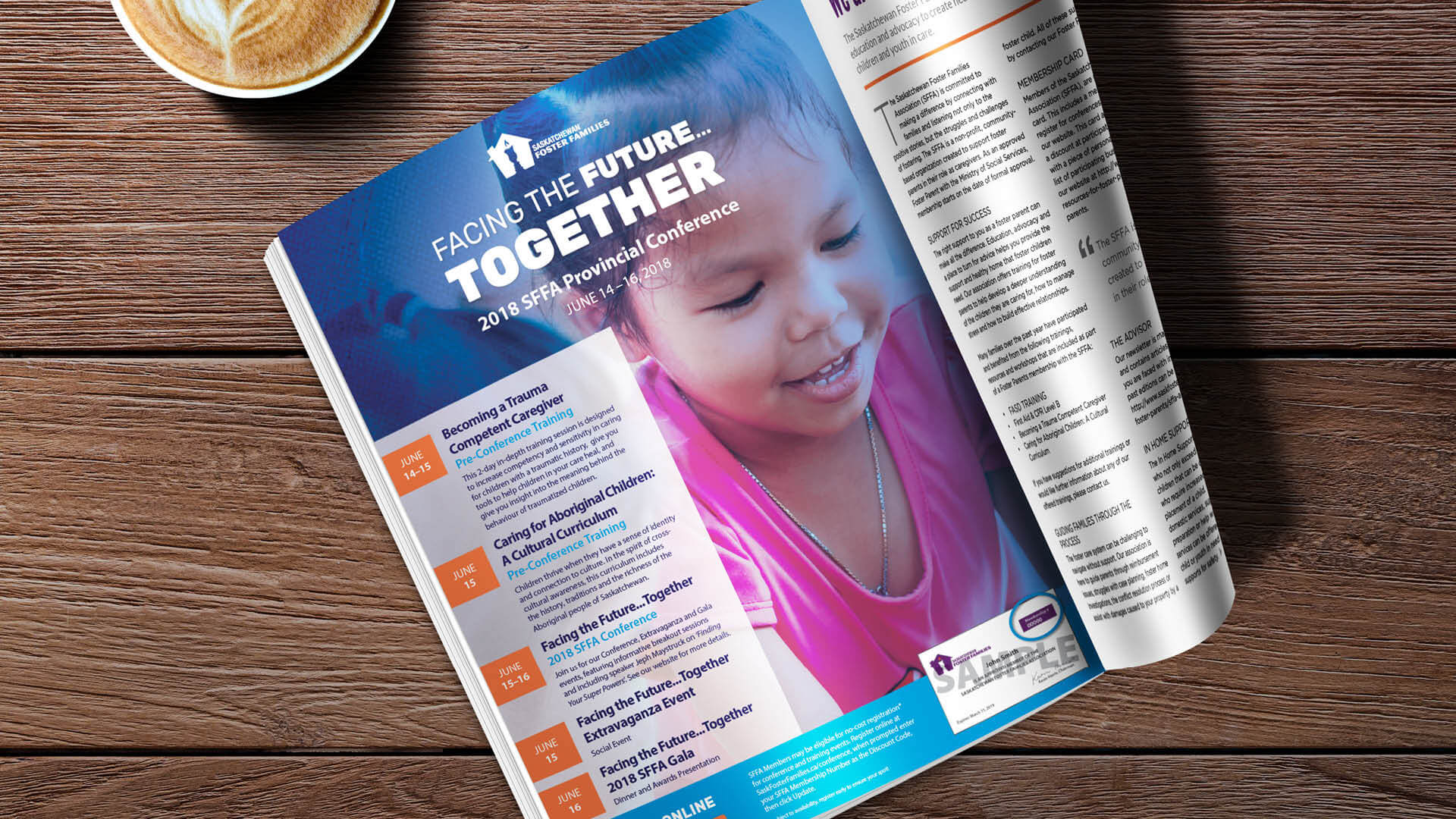 Saskatchewan Foster Families Association, Design, SFFA Conference Magazine Ad, Portfolio Image