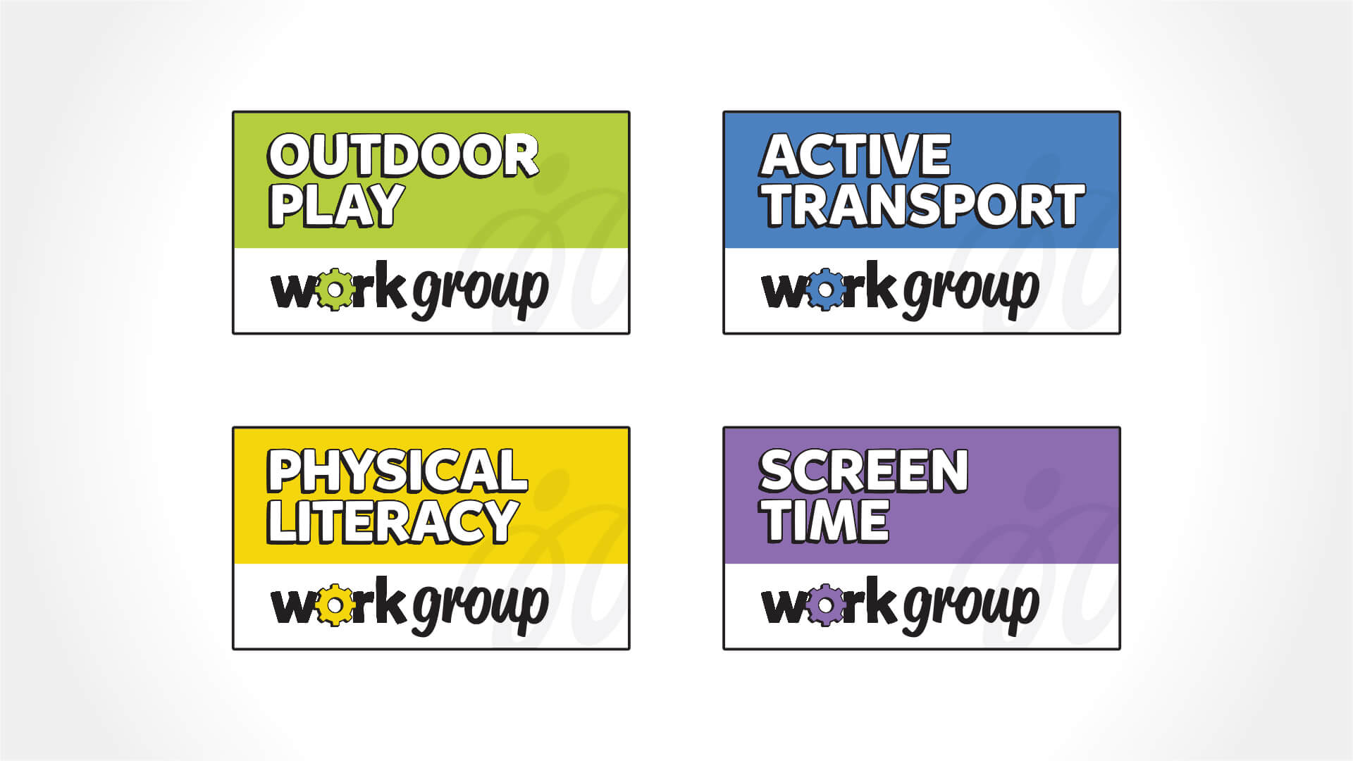 Saskatchewan in motion, Logo, WorkGroups Logo, Portfolio Image, Outdoor Play, Active Transport, Physical Literacy and Screen Time Work Groups from Saskatchewan in motion.