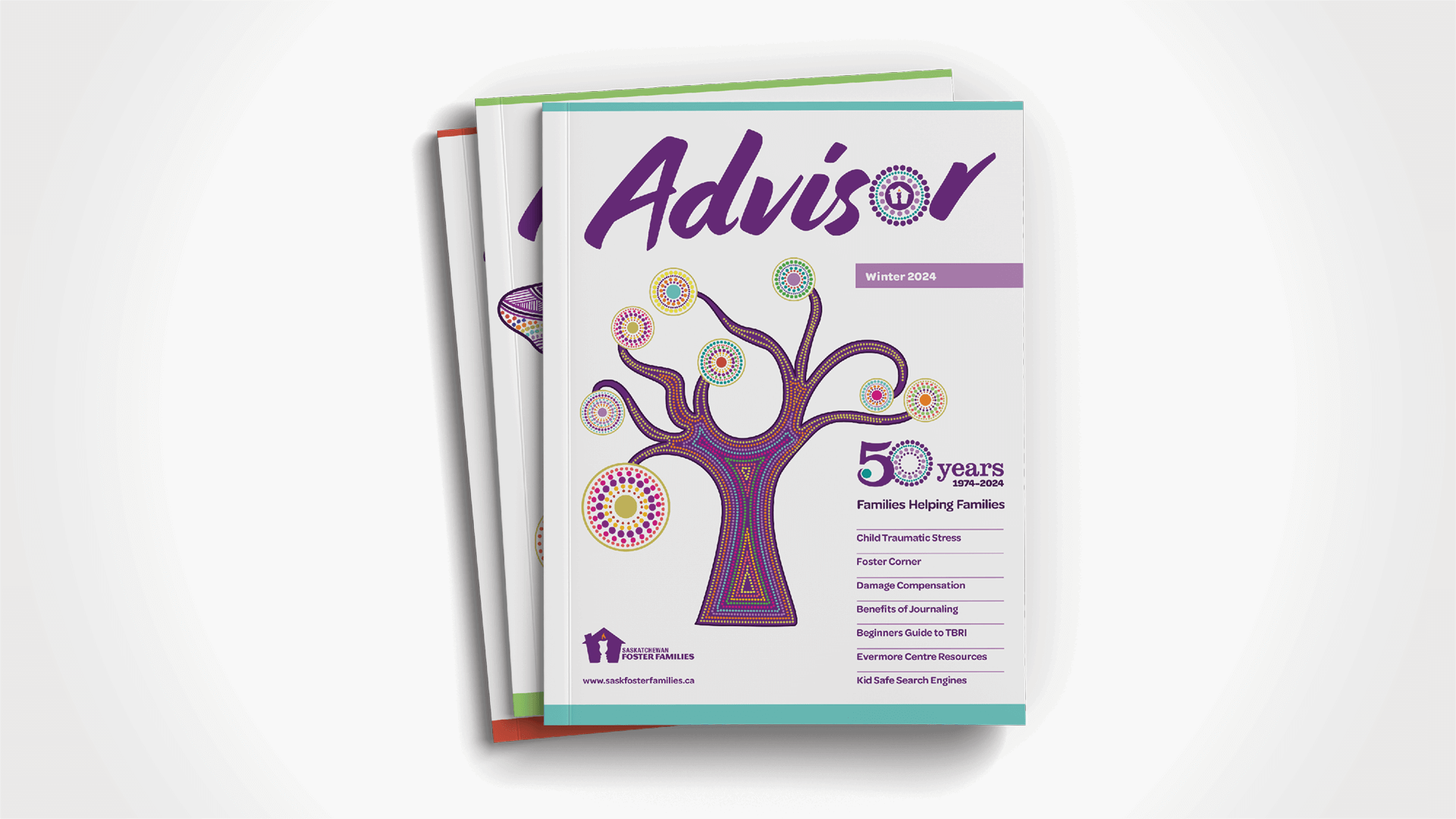 Saskatchewan Foster Families Association, Design, Advisor Newsletter , Portfolio Image, 