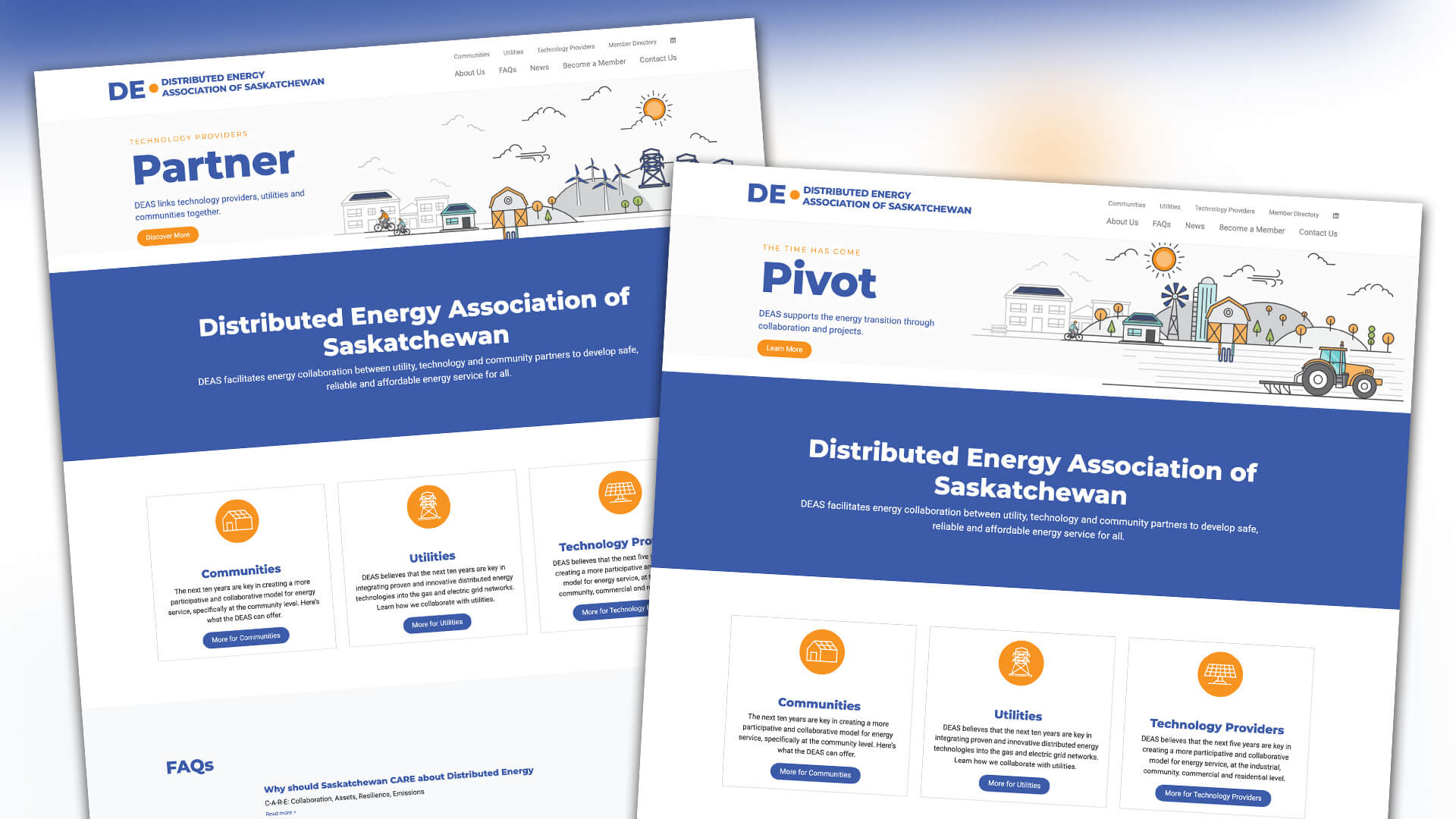 Distributed Energy Association of Saskatchewan, Website, Distributed Energy of Saskatchewan Website, Portfolio Image
