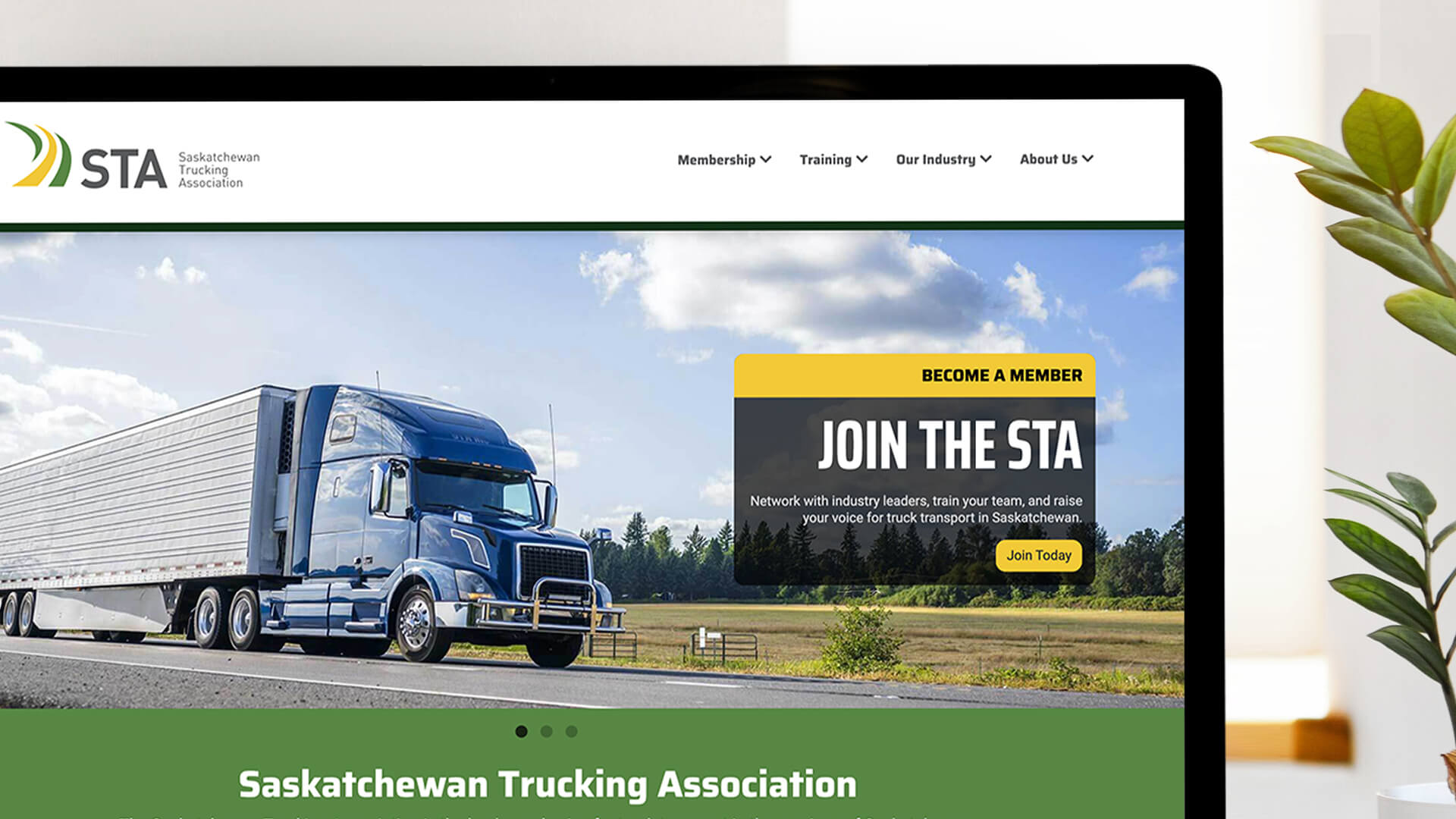 Saskatchewan Trucking Association, Website, STA Website, Portfolio Image